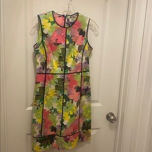 Calvin Klein Sleeveless Floral Sheath Dress in Multicolor